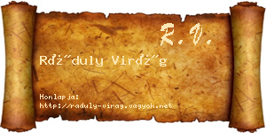 Ráduly Virág névjegykártya