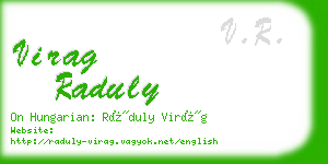 virag raduly business card